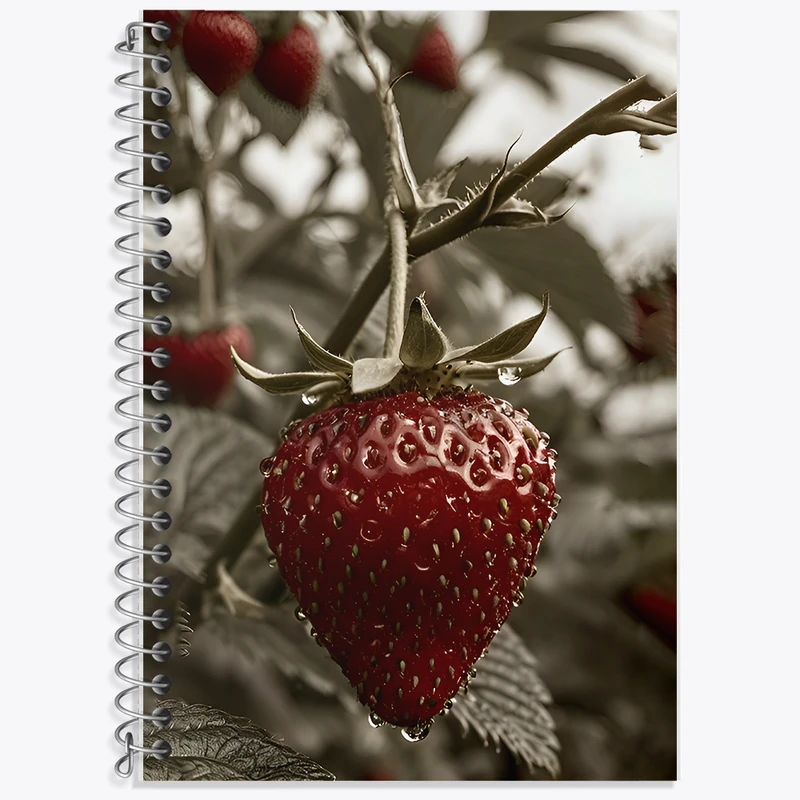 دفتر زبان دوخط 50 برگ خندالو طرح توت فرنگی کد F12788