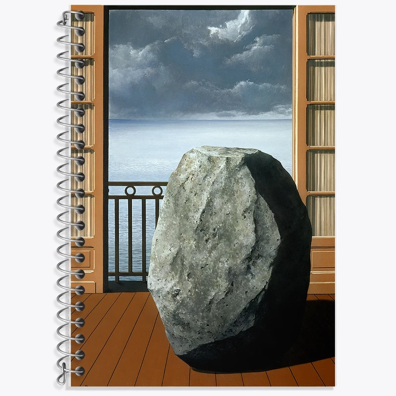 دفتر لغت 50 برگ خندالو طرح نقاشی جهان نامرئی اثر رنه ماگریت کد F12443