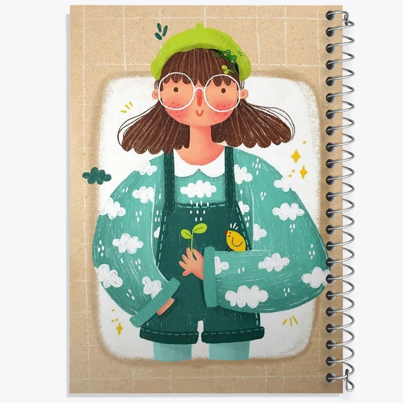 دفتر طراحی 50 برگ خندالو طرح دخترانه فانتزی کد 25731