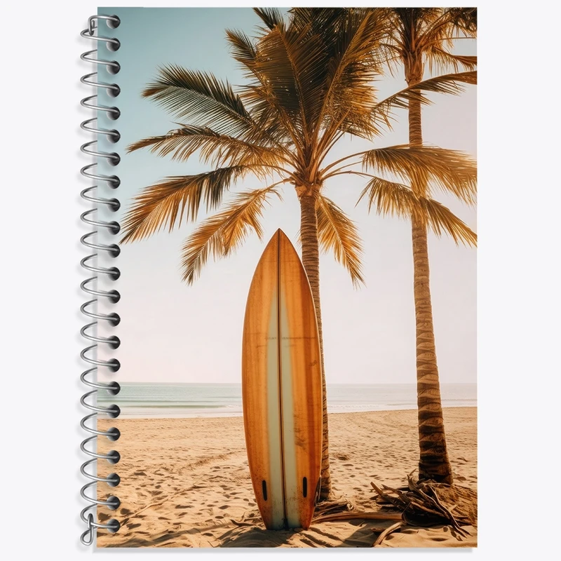 دفتر زبان 50 برگ خندالو مدل سه خط طرح ساحل دریا کد F3564