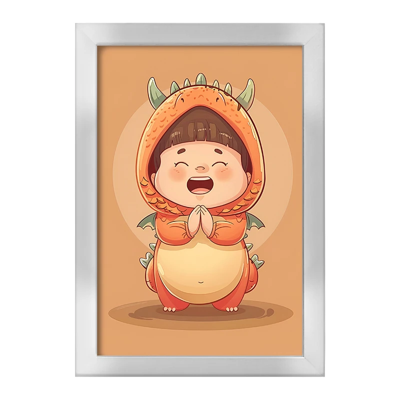 تابلو خندالو طرح دختر اژدهایی کیوت کد F7412