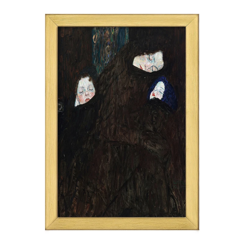 تابلو خندالو طرح نقاشی مادر با فرزندان اثر گوستاو کلیمت کد F12493