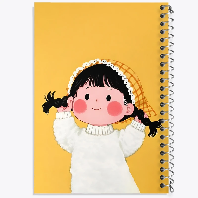 دفتر ژورنال نویسی 50 برگ خندالو مدل نقطه ای طرح دخترانه کیوت کد F12704