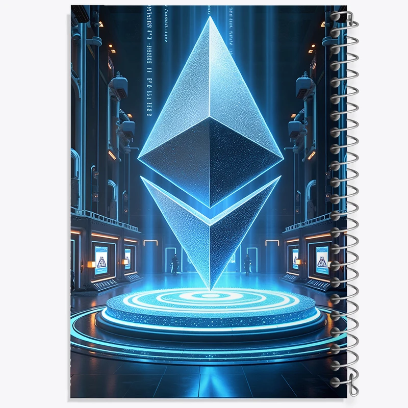 دفتر مشق 100 برگ خندالو طرح اتریوم (Ethereum) کد F10612