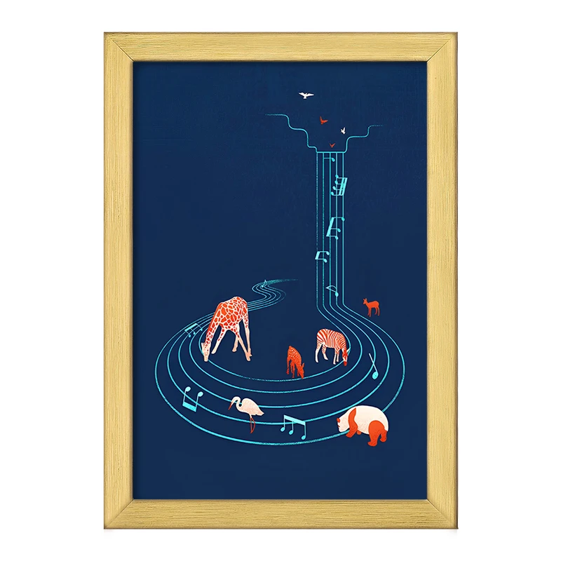 تابلو خندالو طرح حیوانات و نت موسیقی کد F8835