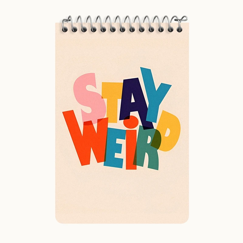دفتر یادداشت 50 برگ خندالو طرح Stay Weird کد F9754