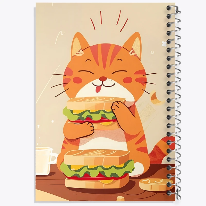 دفتر شطرنجی 50 برگ خندالو طرح گربه ی شکمو کد F10071