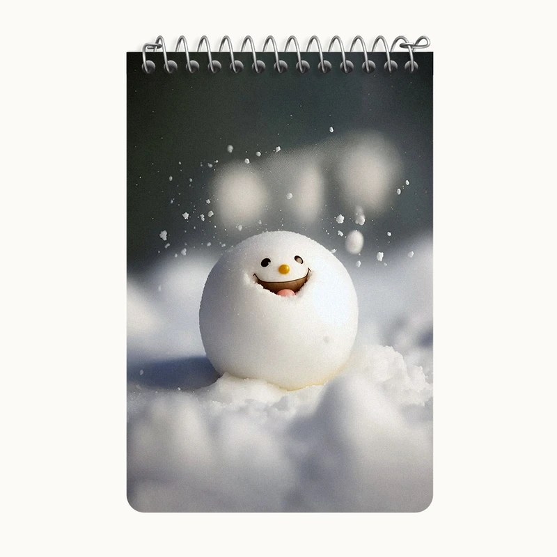 دفتر یادداشت 50 برگ خندالو طرح گوله برف کیوت کد F8292