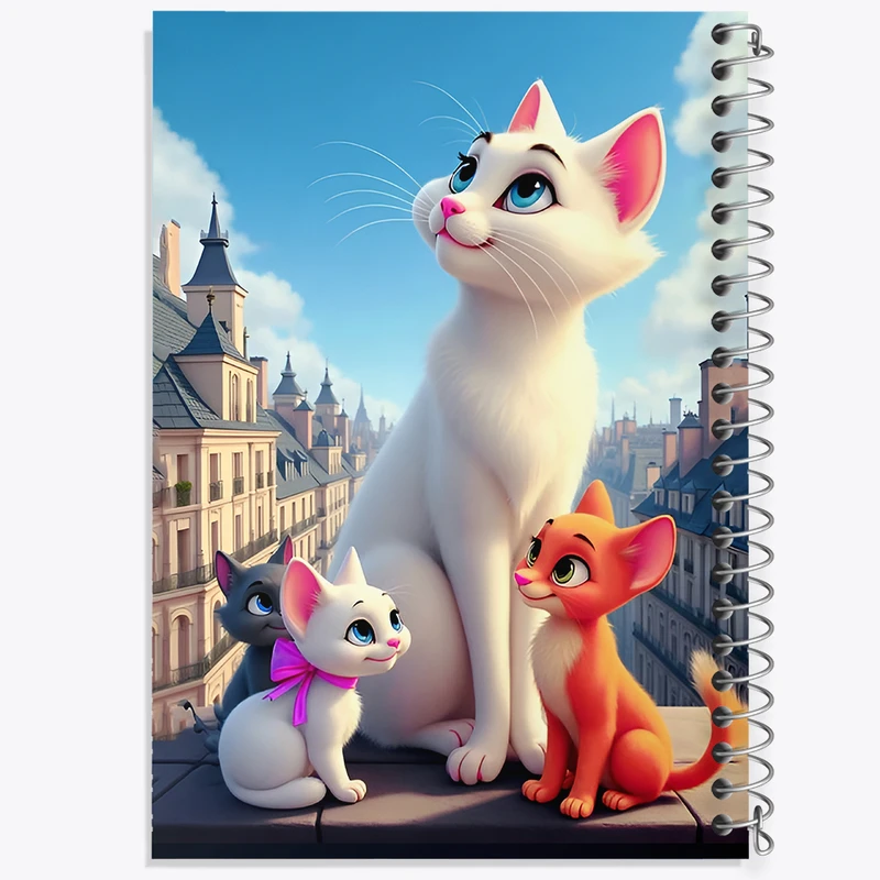 دفتر مشق 50 برگ خندالو طرح خانواده ی گربه ای کد F12640