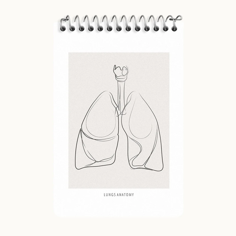 دفتر یادداشت 50 برگ خندالو طرح آناتومی ریه ها (Lungs Anatomy) کد F13898