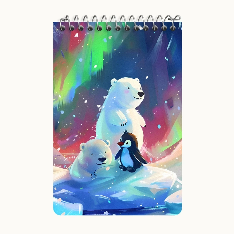 دفتر یادداشت 50 برگ خندالو طرح خرس قطبی و پنگوئن کد F4202