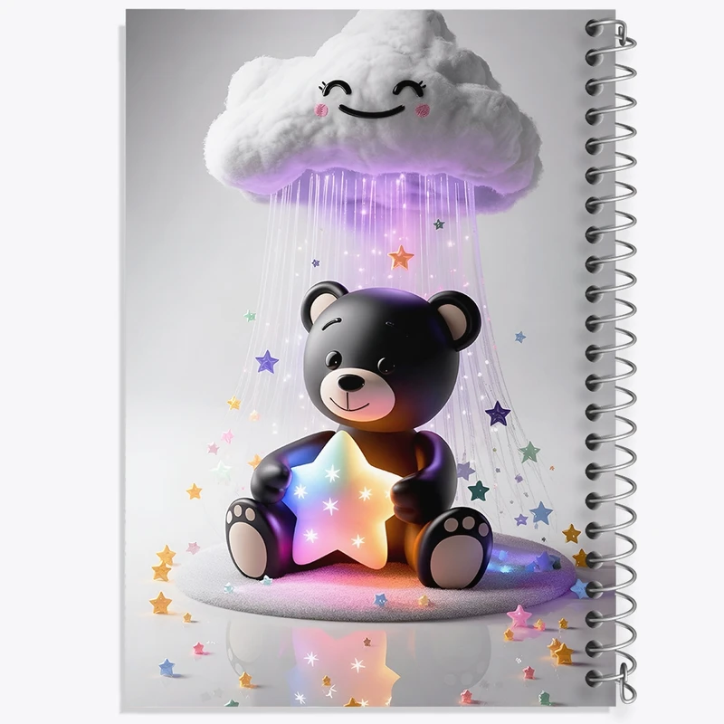 دفتر طراحی 50 برگ خندالو طرح خرس کیوت کد N4064