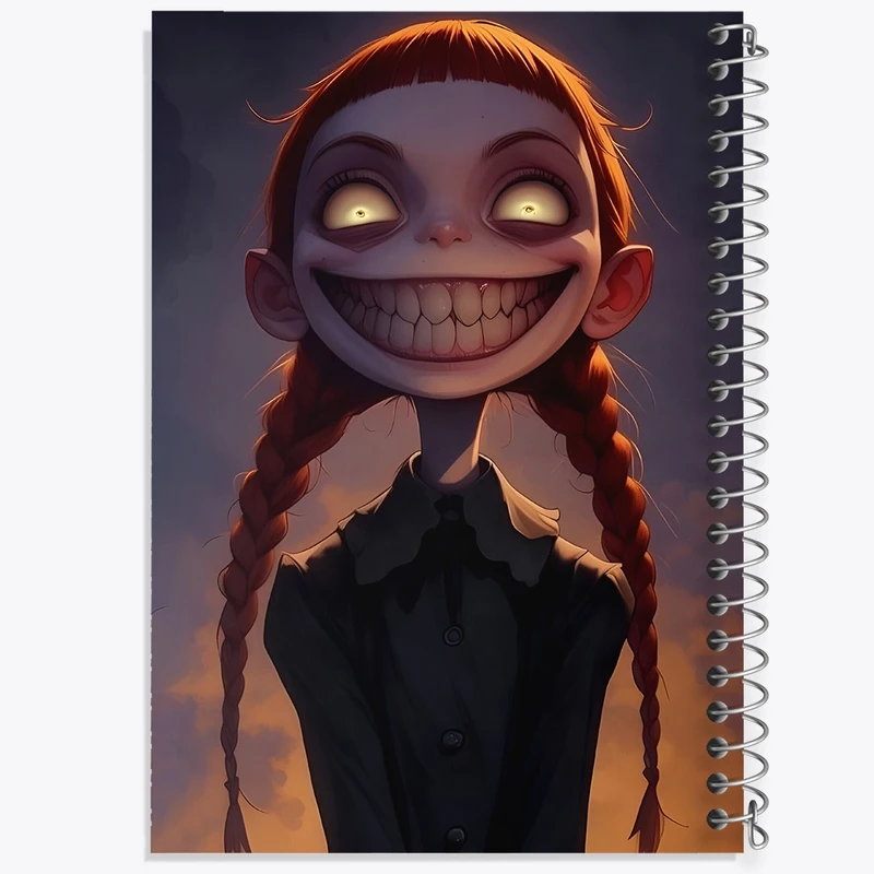 دفتر شطرنجی 50 برگ خندالو طرح دختر خون آشام کد F9650