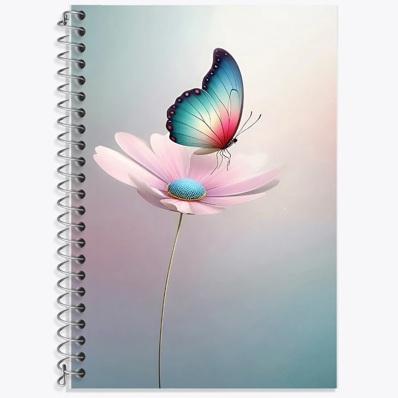 دفتر نت موسیقی 50 برگ خندالو طرح گل و پروانه کد F8889