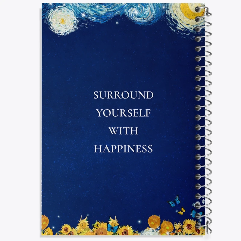 دفتر طراحی 50 برگ خندالو طرح Surround Yourself With Happiness کد N2320