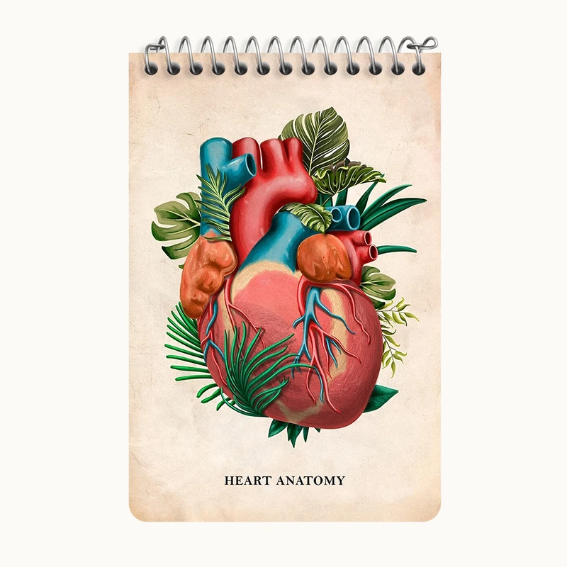 دفتر یادداشت 50 برگ خندالو طرح آناتومی قلب (Heart Anatomy) کد F13986