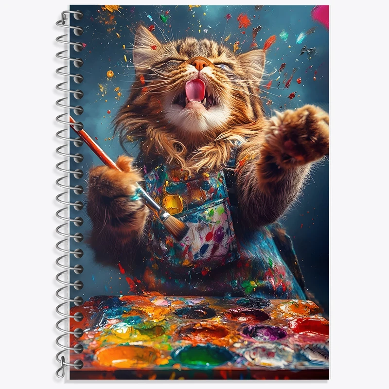 دفتر نت موسیقی 50 برگ خندالو طرح گربه نقاش کد F10554