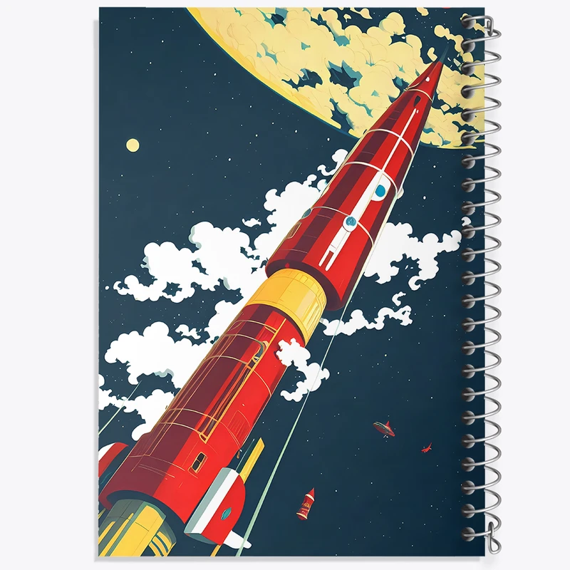 دفتر مشق 100 برگ خندالو طرح موشک فضایی کد F4690