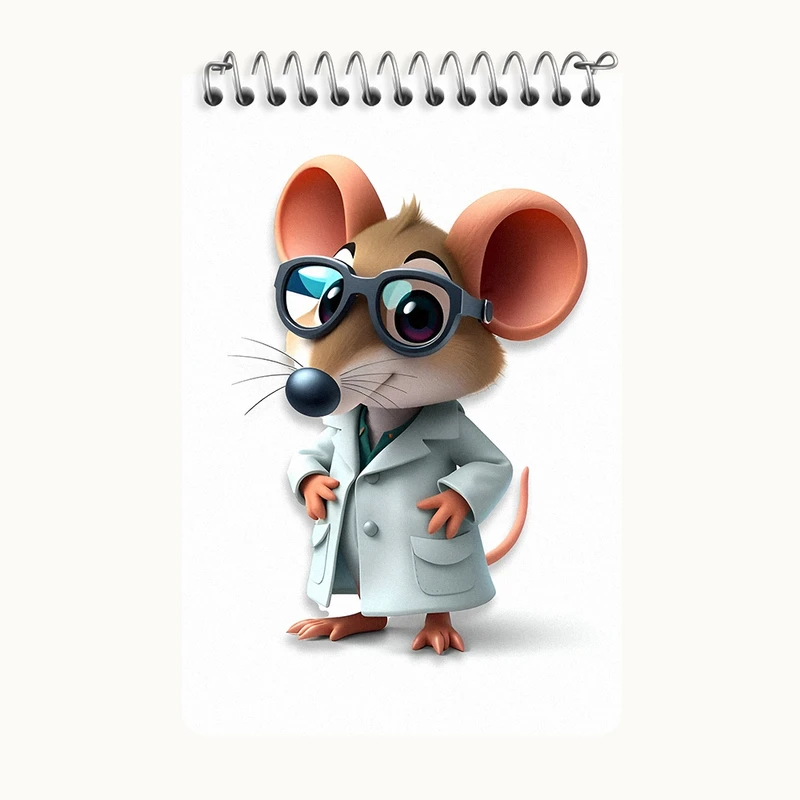 دفتر یادداشت 50 برگ خندالو طرح موش دکتر کد F8028