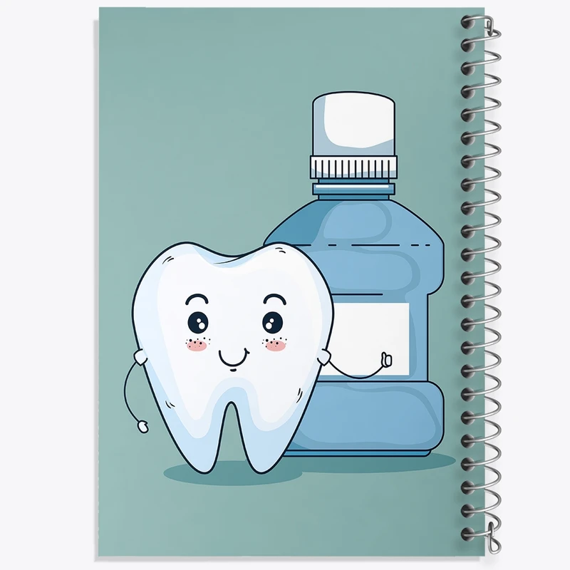 دفتر ژورنال نویسی 50 برگ خندالو مدل نقطه ای طرح دندان و دندان پزشکی کودکانه کد F9818