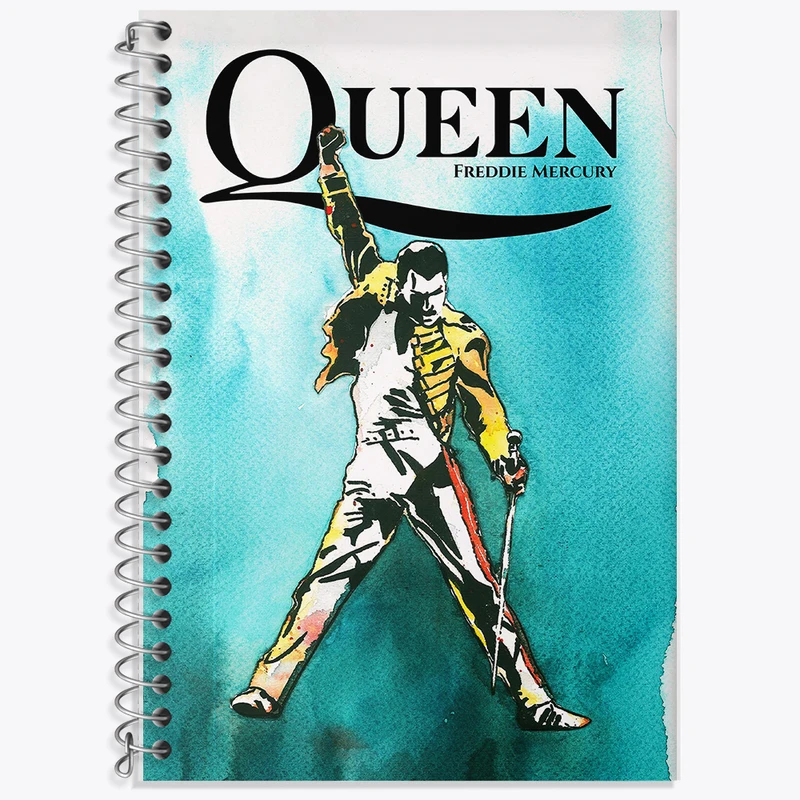 دفتر زبان دوخط 50 برگ خندالو طرح فردی مرکوری (Freddie Mercury) کد F11452