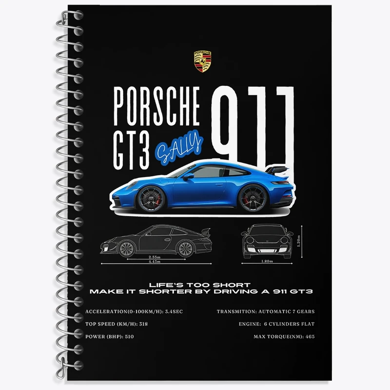 دفتر لغت 50 برگ خندالو طرح پورشه (Porsche) کد N8271