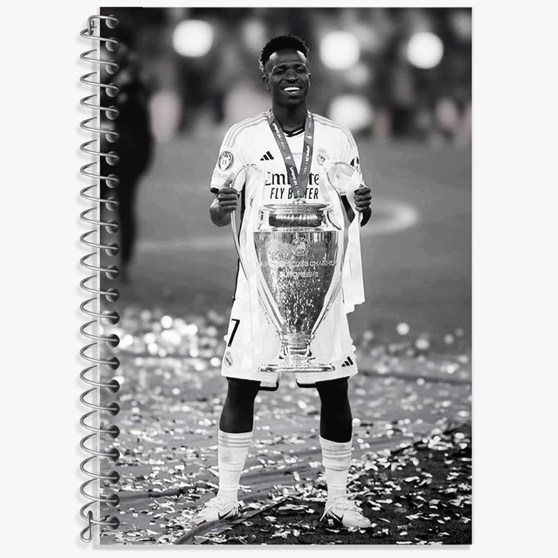 دفتر زبان دوخط 50 برگ خندالو طرح وینیسیوس جونیور (Vinicius Junior) کد F14295