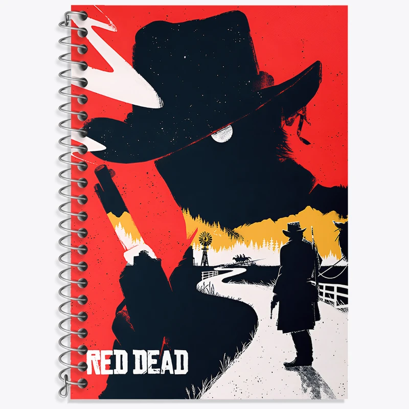 دفتر زبان 50 برگ خندالو طرح رد دد (Red Dead) کد N9345
