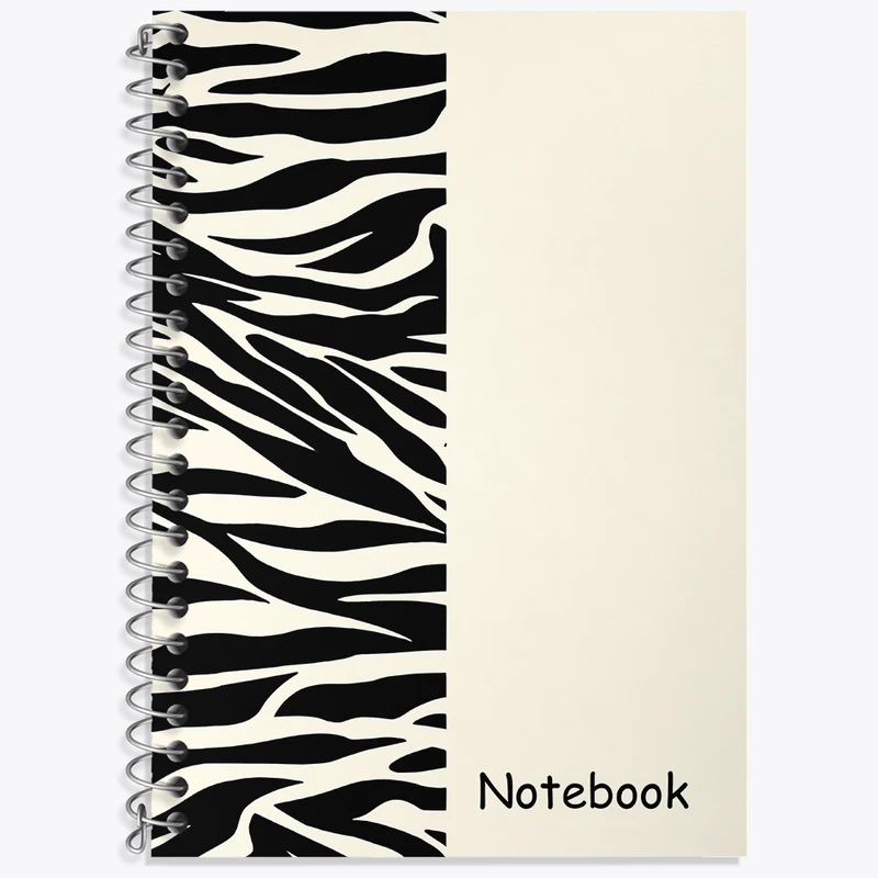 دفتر زبان 50 برگ خندالو مدل سه خط طرح بافت گورخری کد N6700