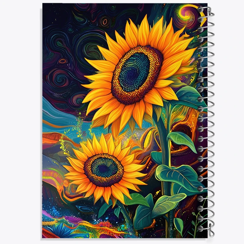 دفتر طراحی 50 برگ خندالو طرح گل آفتابگردان کد F12108