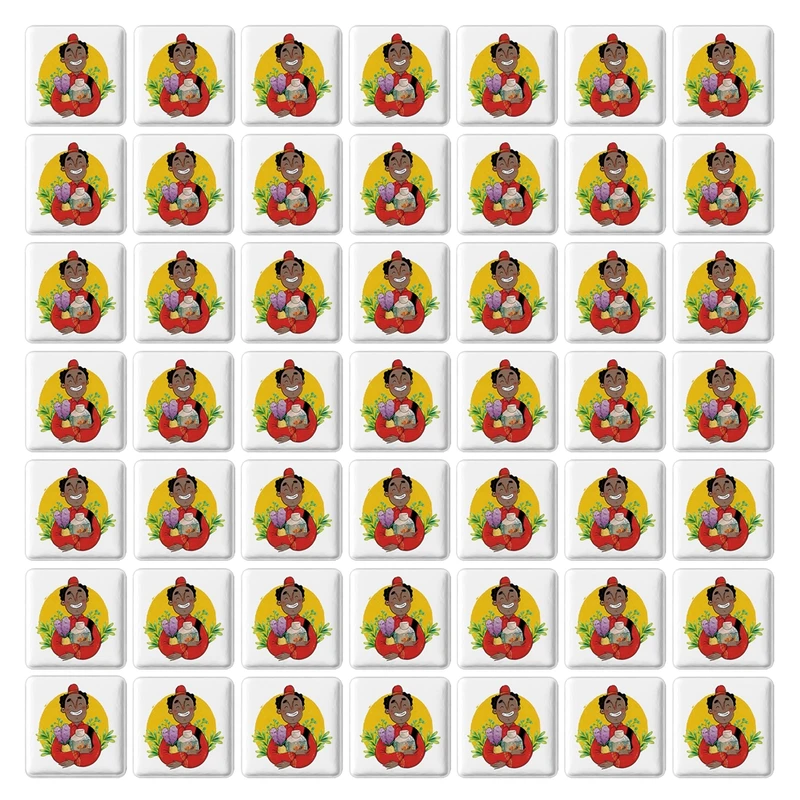 مگنت خندالو طرح عید نوروز و سال نو کد 38277 مدل مربعی مجموعه 49 عددی