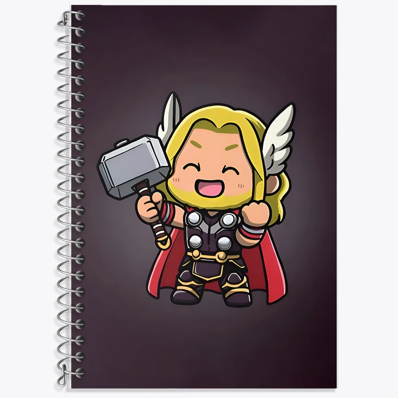 دفتر زبان 50 برگ خندالو مدل سه خط طرح ثور مارول (Marvel) کد F9415