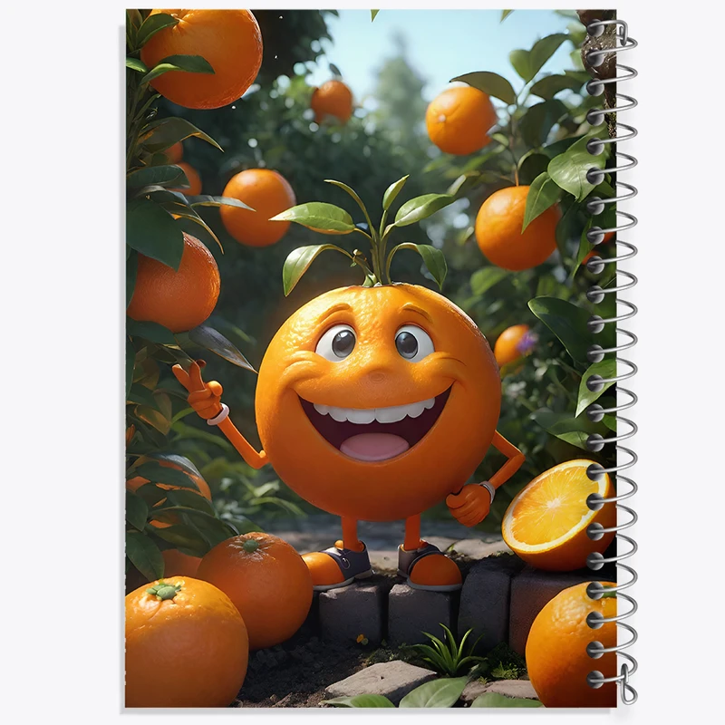 دفتر مشق 100 برگ خندالو طرح پرتقال بامزه کد F8617