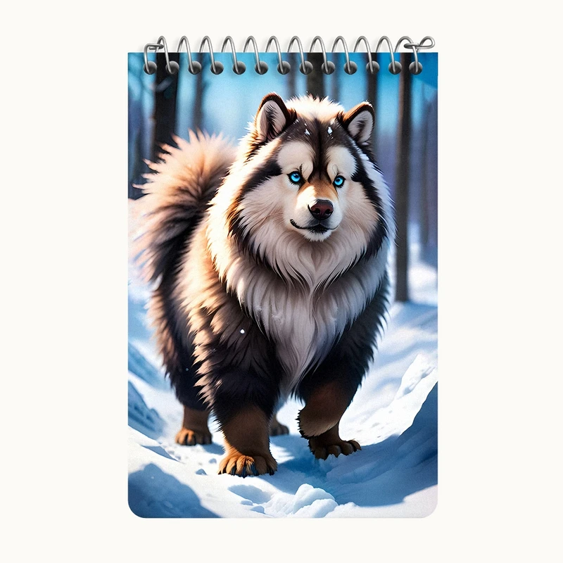 دفتر یادداشت 50 برگ خندالو طرح سگ هاسکی کد F8586