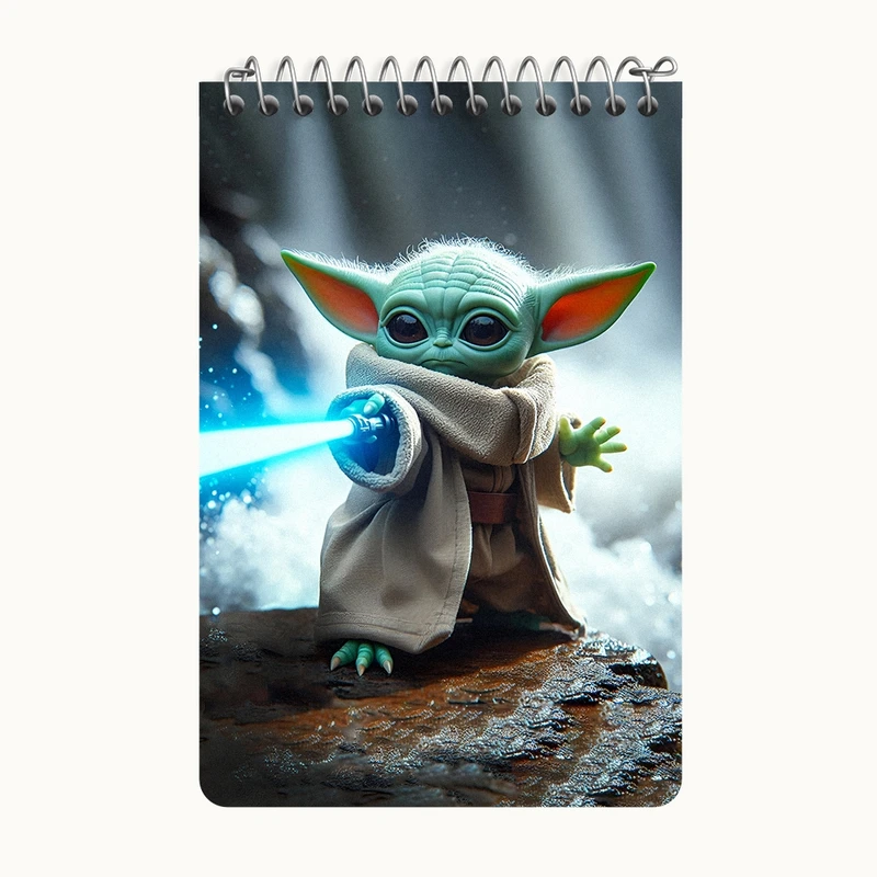 دفتر یادداشت 50 برگ خندالو طرح بیبی یودا کد F4423