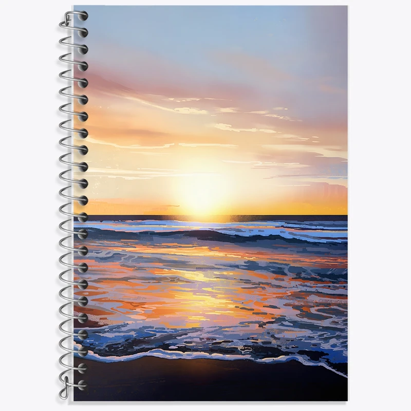 دفتر لغت 50 برگ خندالو طرح غروب دریا کد F9549