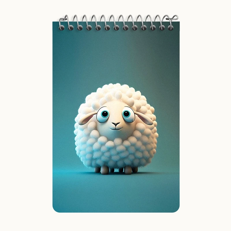 دفتر یادداشت 50 برگ خندالو طرح گوسفند کیوت کد F6823