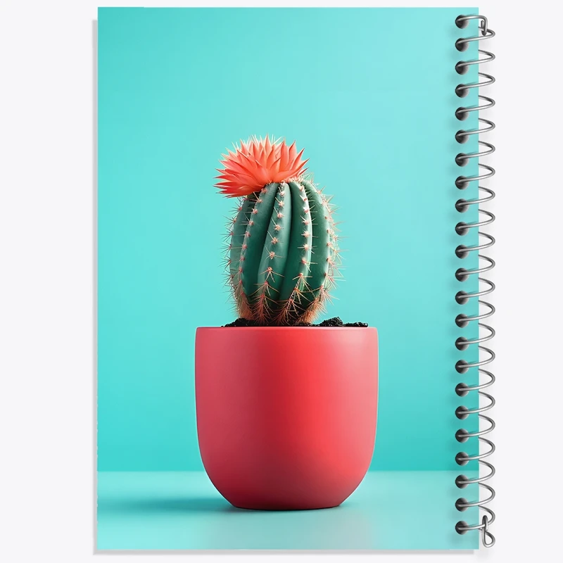 دفتر طراحی 50 برگ خندالو طرح گلدان کاکتوس کد F11190