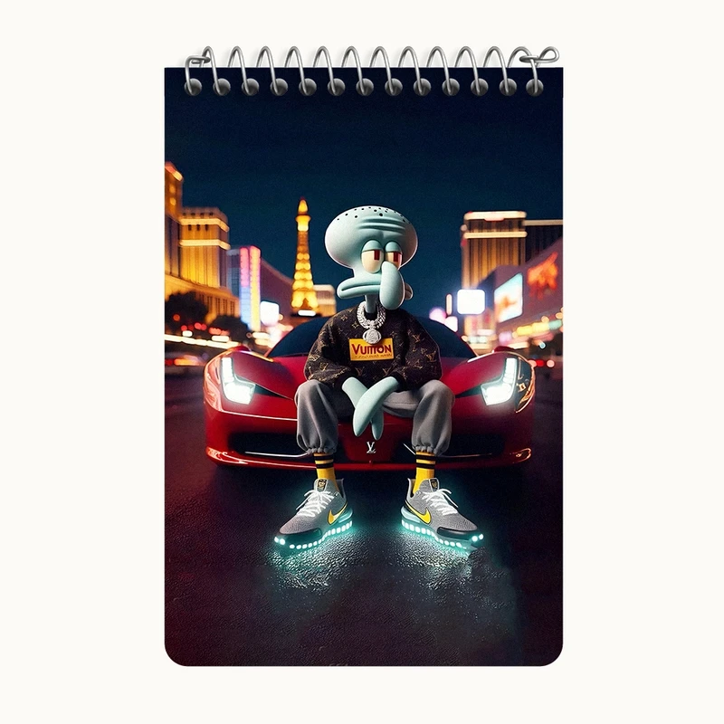 دفتر یادداشت 50 برگ خندالو طرح اختاپوس باب اسفنجی کد F4400