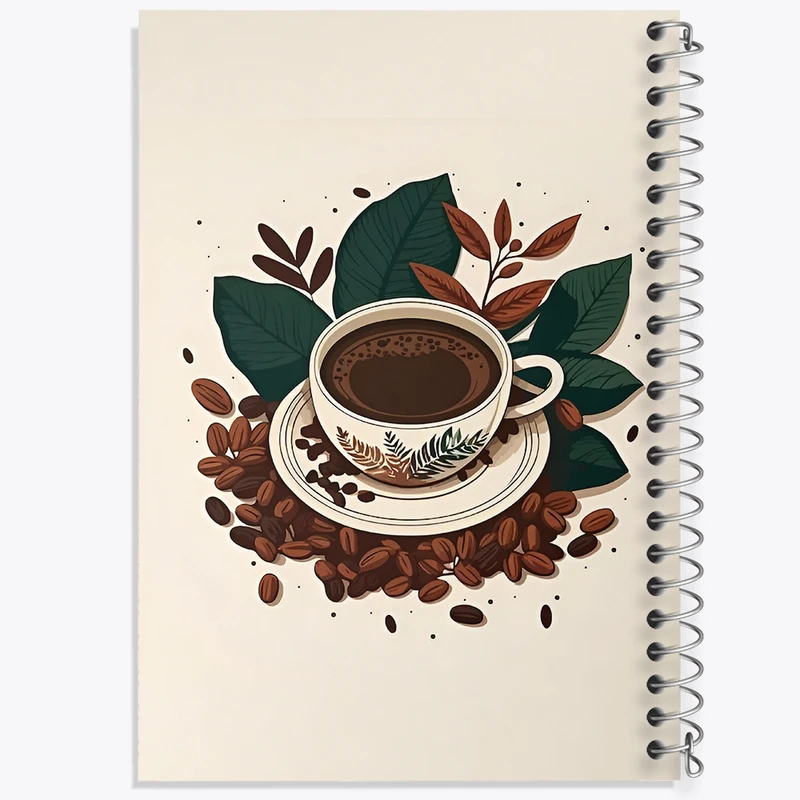 دفتر مشق 100 برگ خندالو طرح فنجان قهوه کد F4256