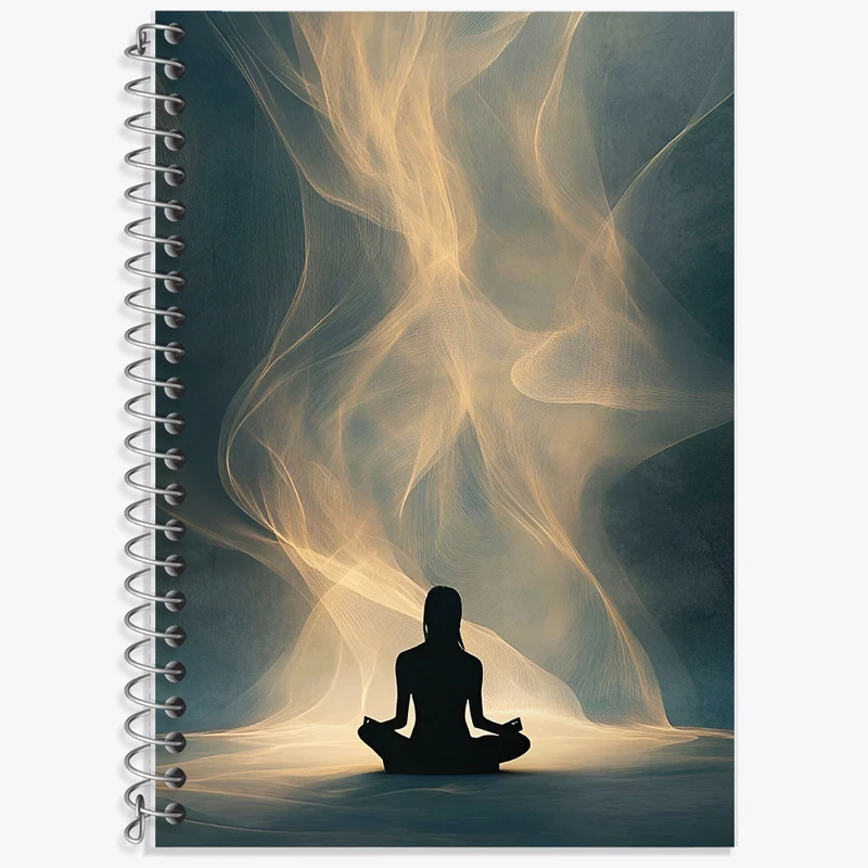 دفتر زبان دوخط 50 برگ خندالو طرح مدیتیشن (Meditation) کد F8892