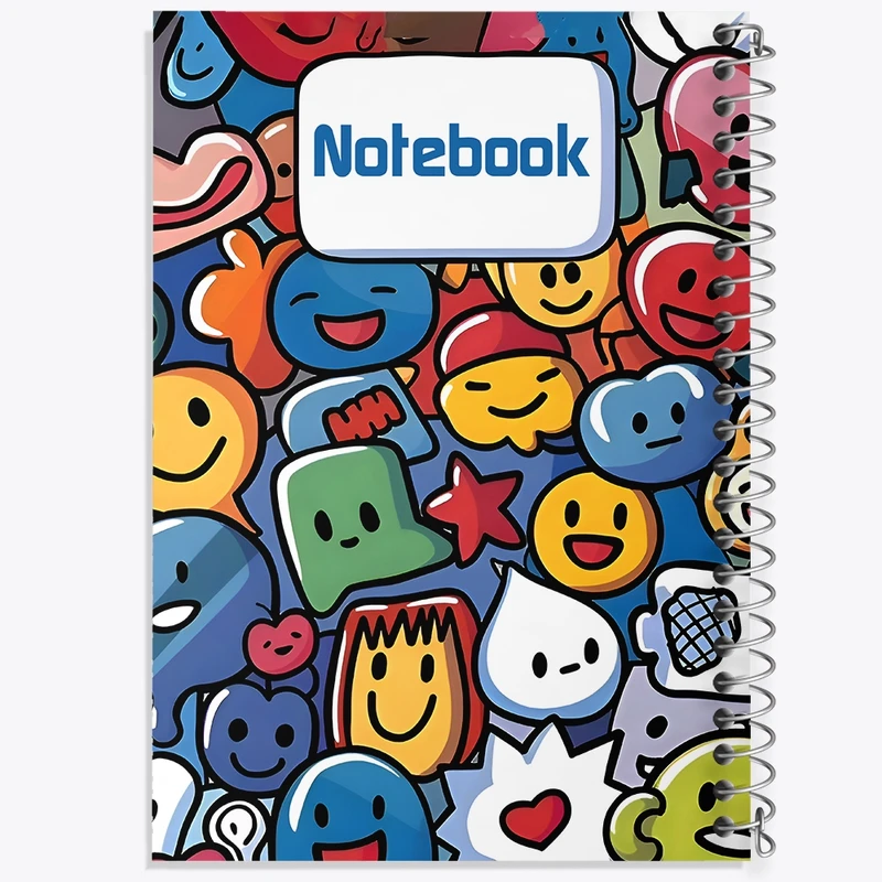 دفتر ژورنال نویسی 50 برگ خندالو مدل نقطه ای طرح پترن ایموجی کد N6692