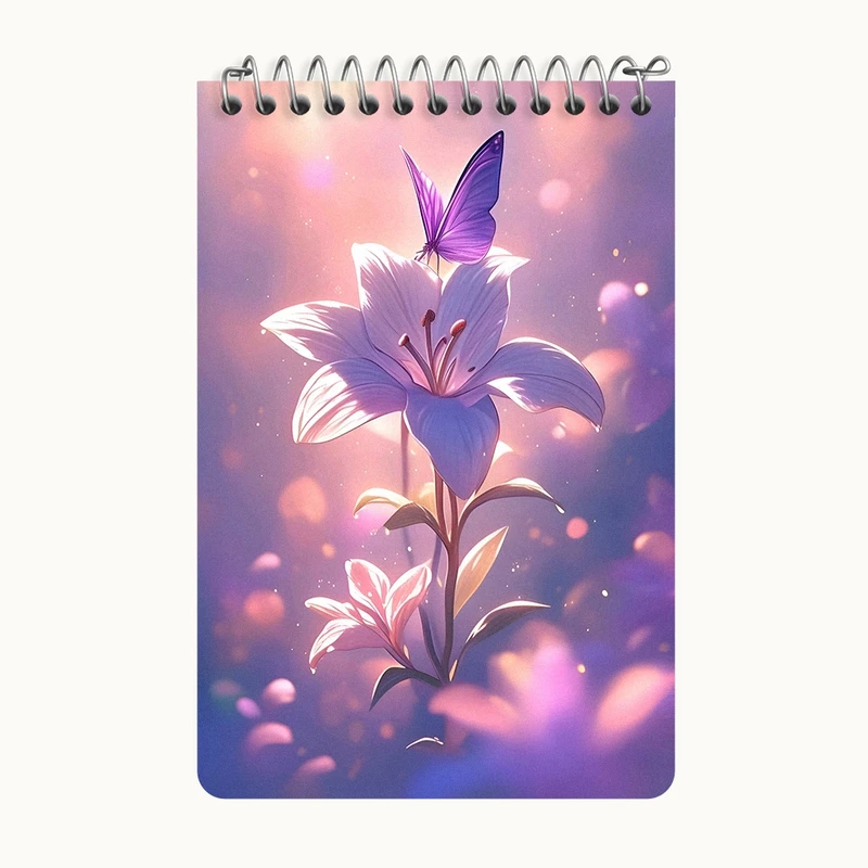 دفتر یادداشت 50 برگ خندالو طرح گل لیلیوم کد F10606