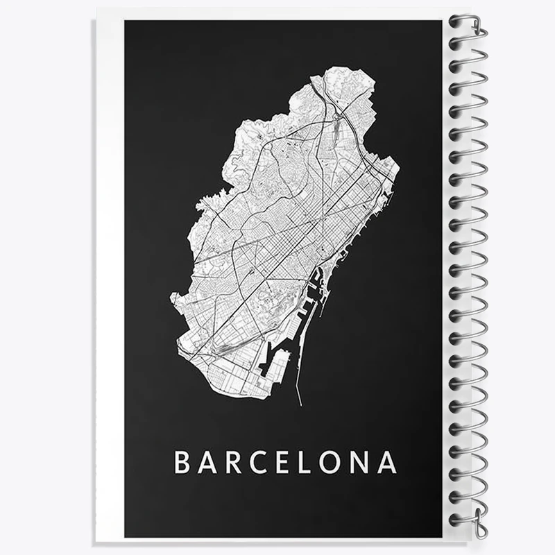 دفتر ژورنال نویسی 50 برگ خندالو مدل نقطه ای طرح نقشه بارسلونا کد F11956