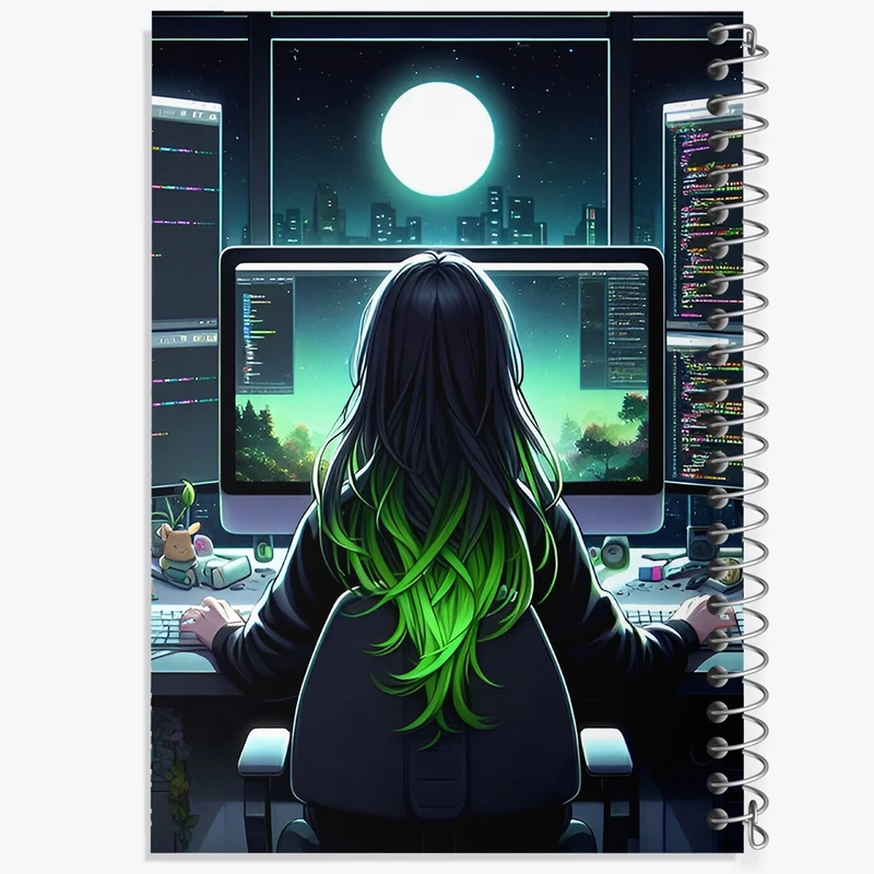 دفتر لیست خرید 50 برگ خندالو طرح دختر هکر کد F3819