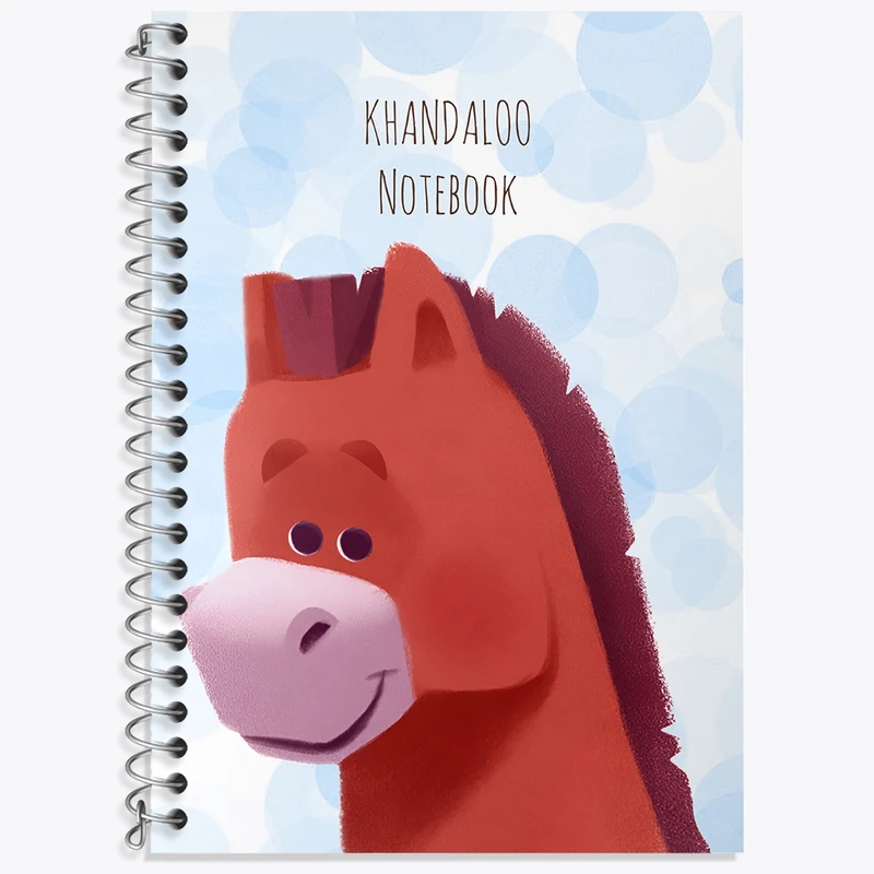 دفتر زبان 50 برگ خندالو مدل سه خط طرح اسب بامزه کد N8959