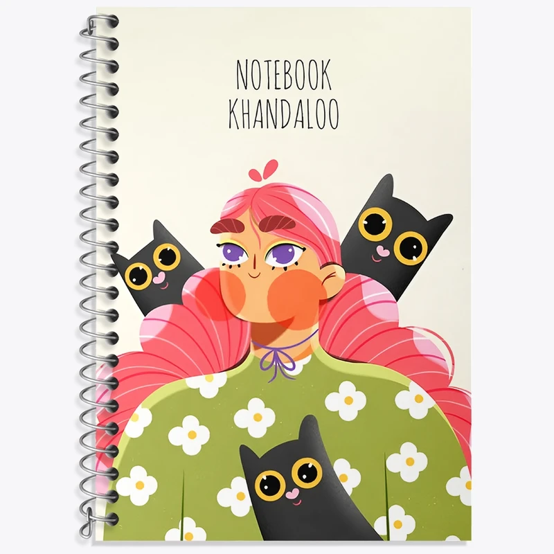 دفتر زبان 50 برگ خندالو مدل سه خط طرح دخترانه فانتزی کد N7767