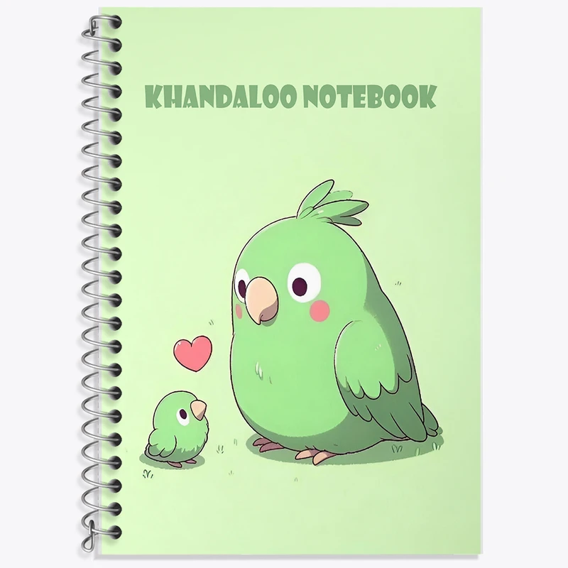 دفتر زبان 50 برگ خندالو مدل دو خط طرح حیوانات بامزه کد N7395