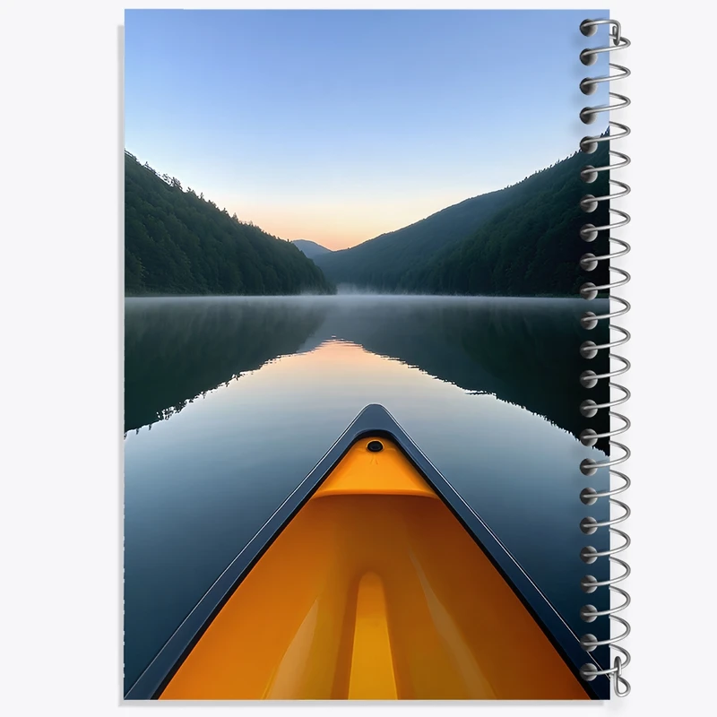 دفتر شطرنجی 50 برگ خندالو طرح قایق و دریاچه کد F11635