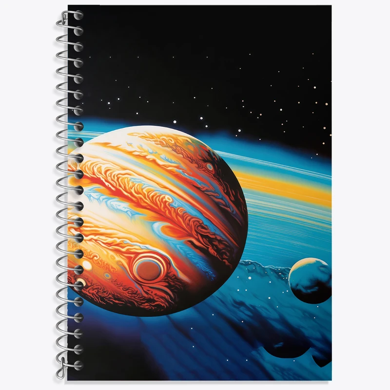 دفتر زبان دوخط 50 برگ خندالو طرح کهکشان کد F3210